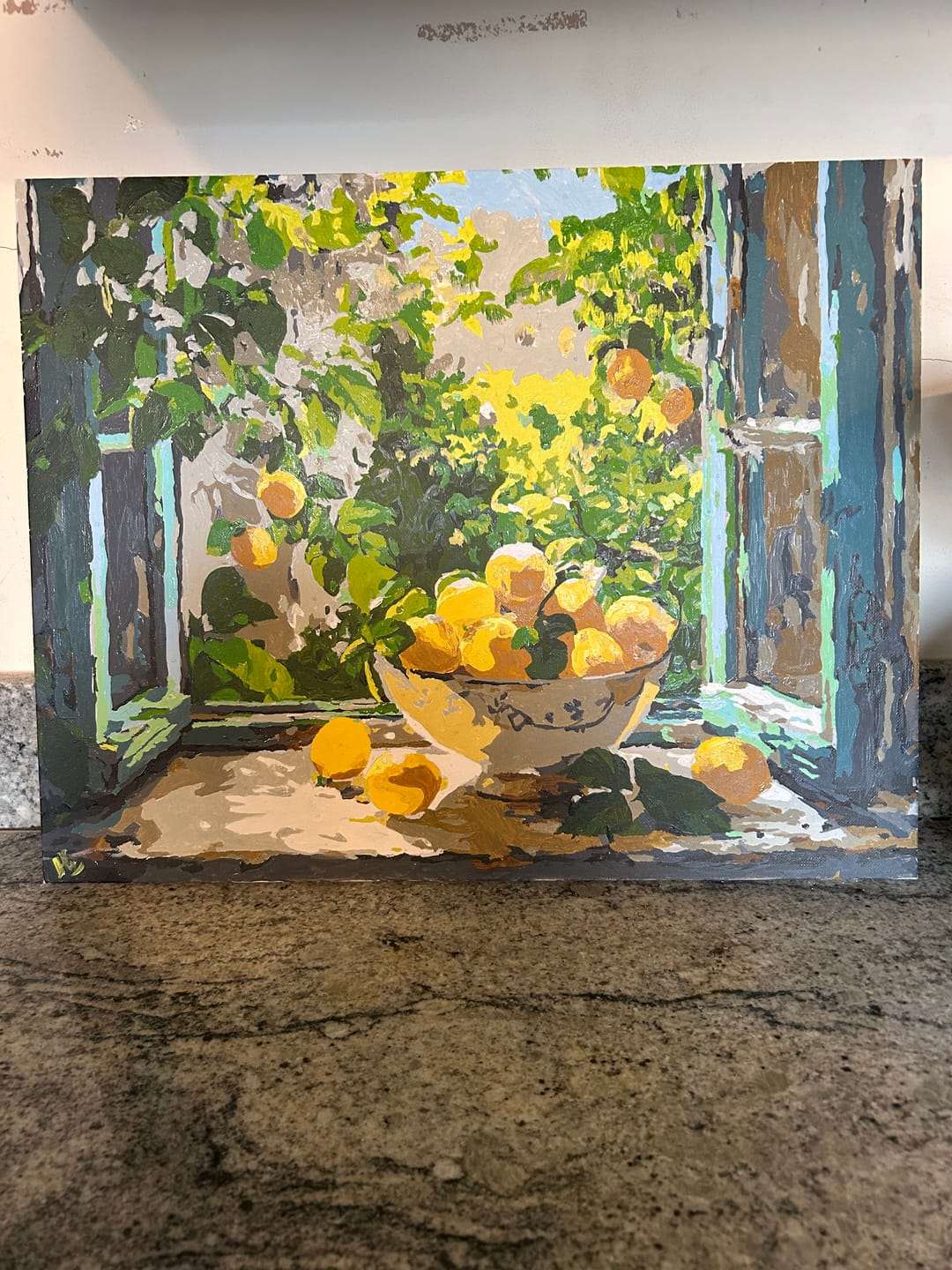 Customer photo review of Lemon Bowl by the Window | Paint by Number