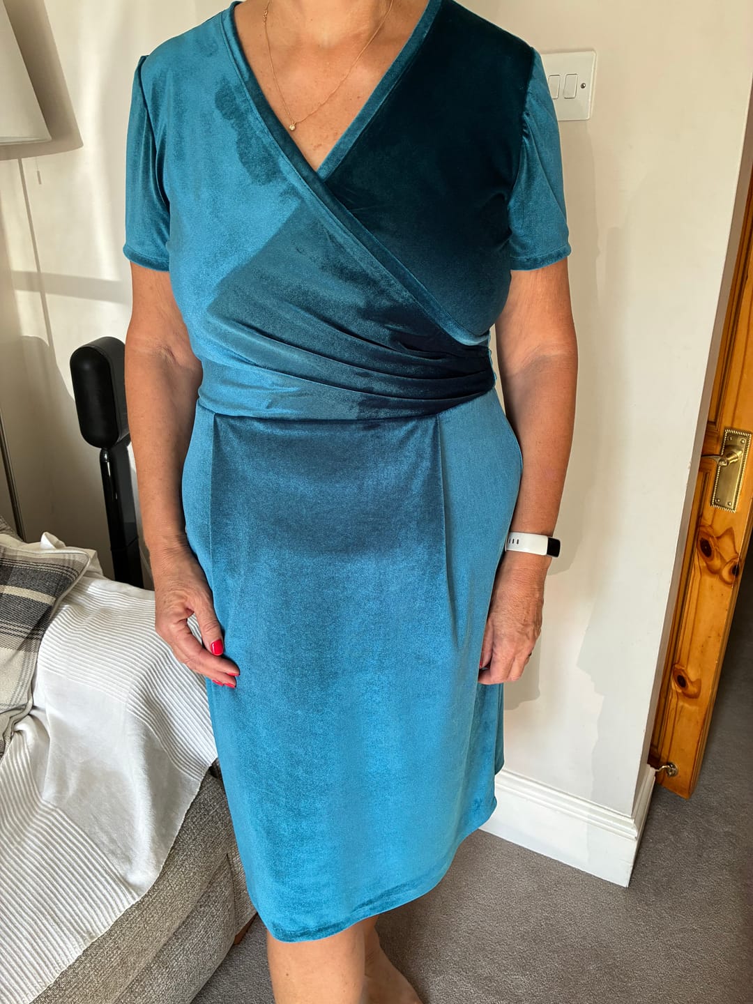Customer photo review of Plain Stretch Velvet Fabric
