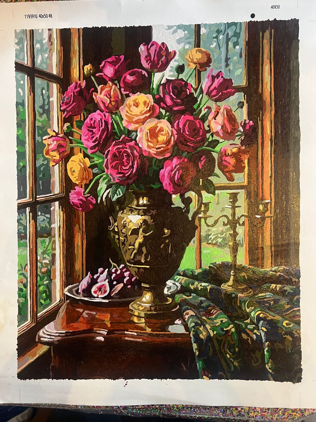Customer photo review of Rose Tulip Vase Window (Paint by Numbers)