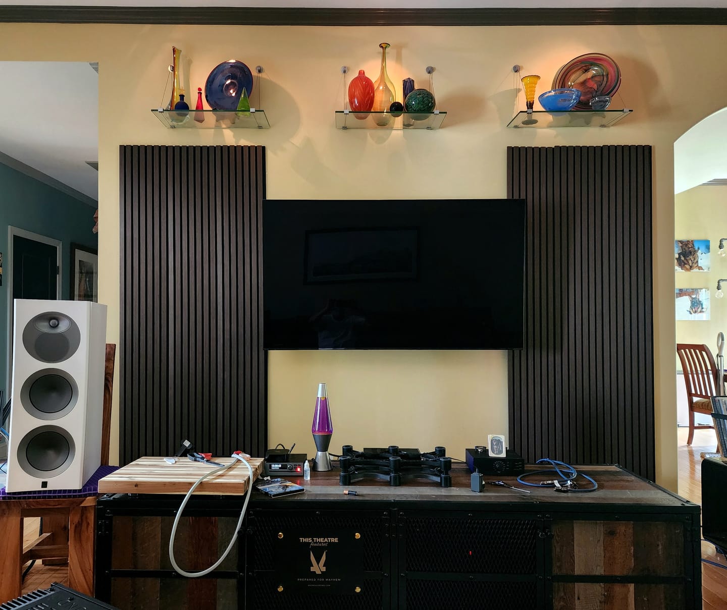 Customer photo review of Acoustic Slat Wall Panel | Smoked Oak | Premium 3-sided Wood Veneer