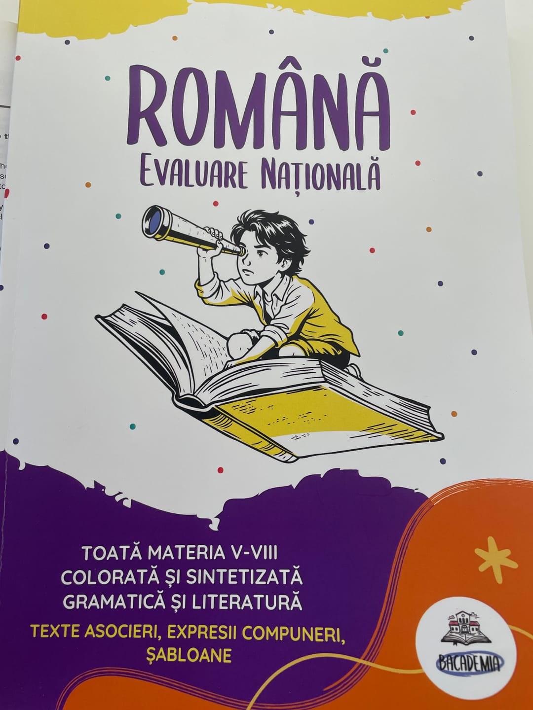Customer photo review of Carte Română Evaluare Națională - Bacademia (Toată Materia V-VIII: Gramatică și Literatură)