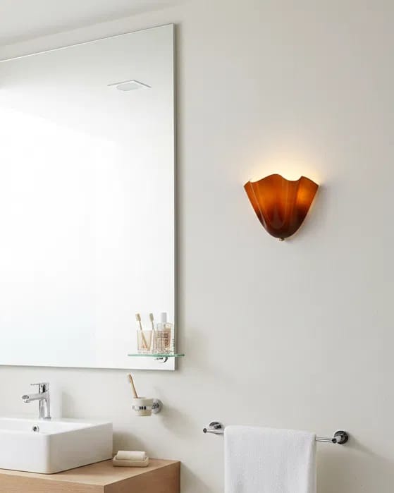 Customer photo review of Sculpted Glass Flower Wall Sconce