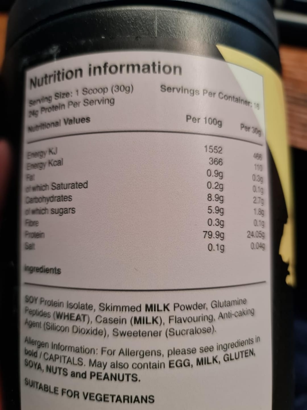 Customer photo review of Warrior Serious Protein - 500g