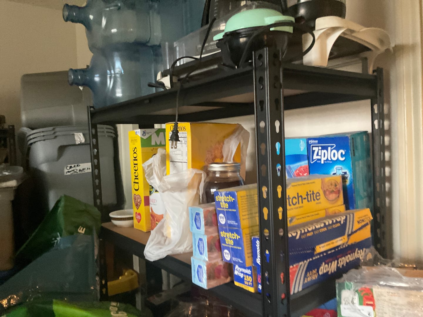 Customer photo review of Reibii 5-Tier Storage Shelving Units, 2020 lbs Adjustable Steel Garage Shelving Racks for Bedroom Kitchen Closet