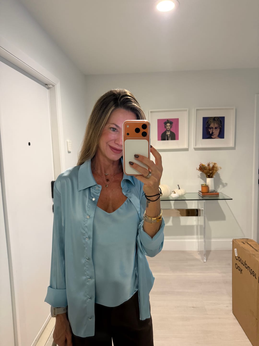 Customer photo review of Satin Blouse & Cami Set