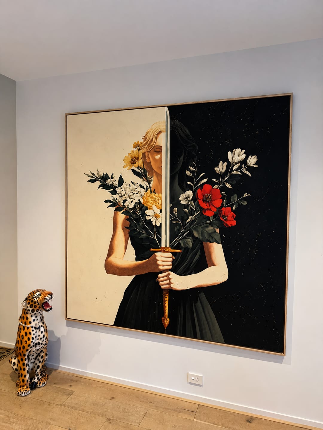 Customer photo review of Floral Mirror Figure Wall Art