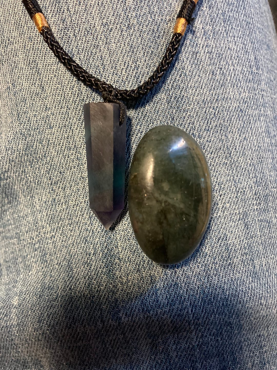 Customer photo review of Natural Fluorite Necklace