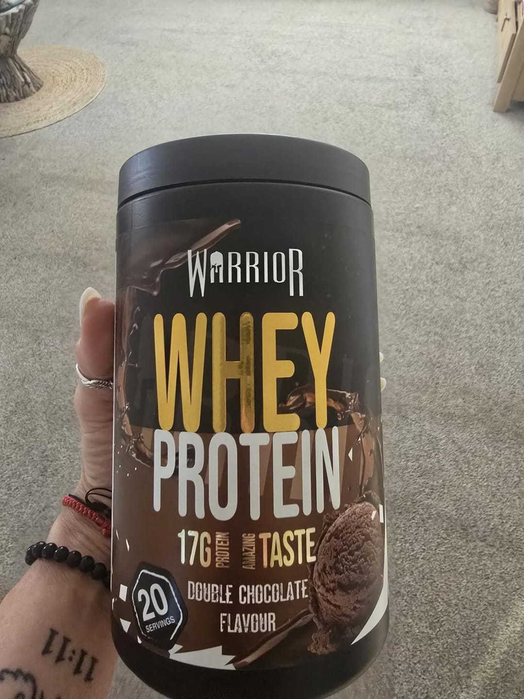 Customer photo review of Warrior Whey Protein Powder – 500g | High Protein Shake for Muscle, Recovery & Lean Gains UK