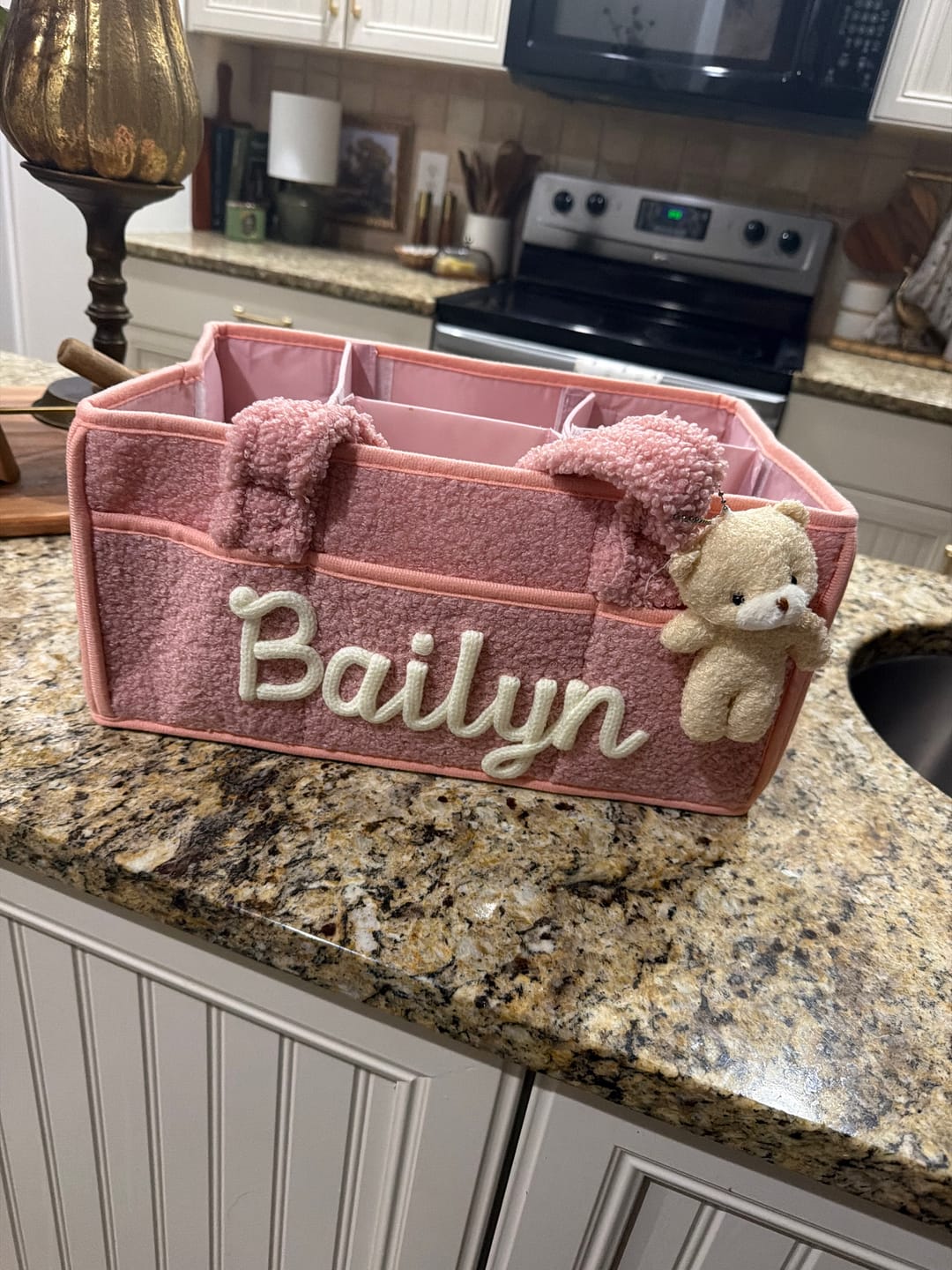 Customer photo review of K&C - Personalized Baby Storage Basket