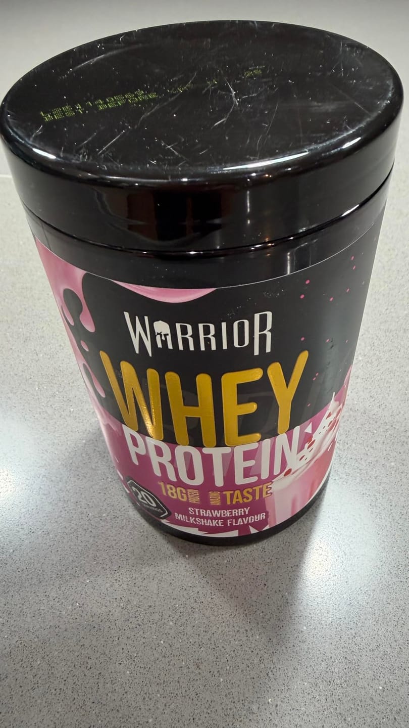 Customer photo review of Warrior Whey Protein Powder – 500g | High Protein Shake for Muscle, Recovery & Lean Gains UK
