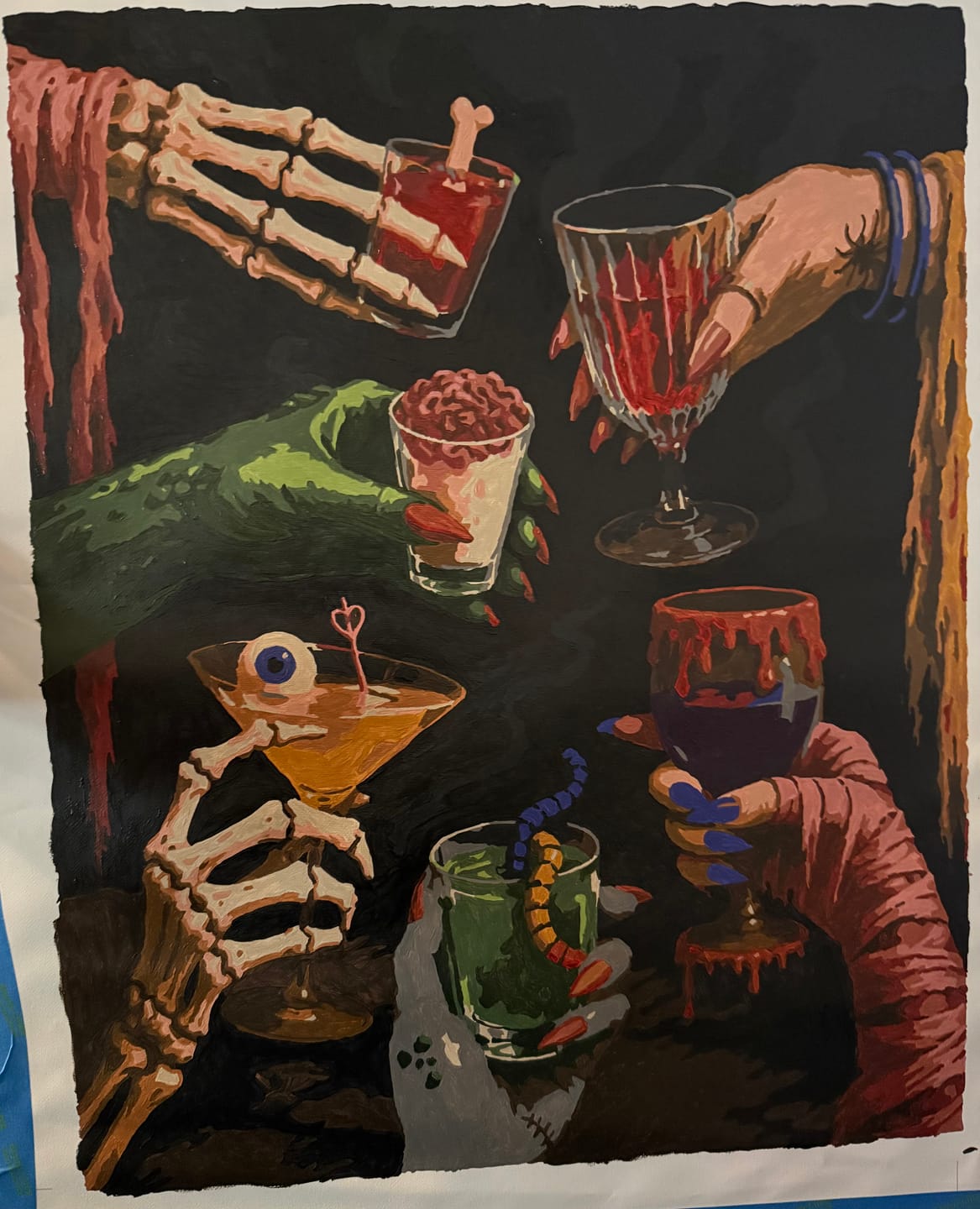 Customer photo review of Monster Happy Hour | Paint by Number