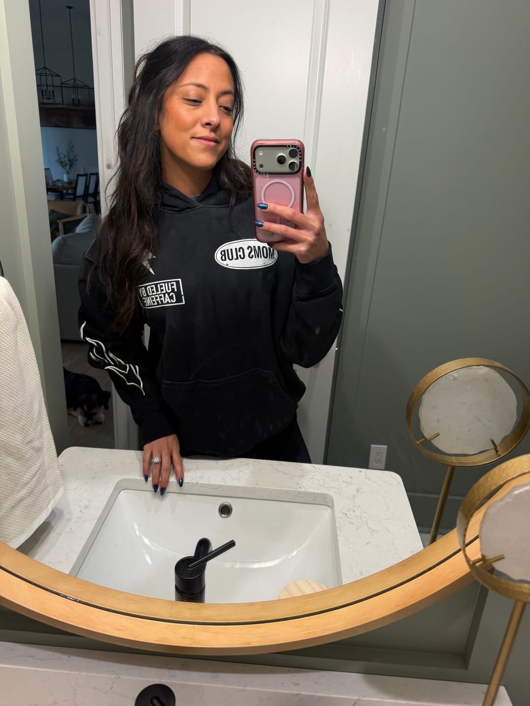 Customer photo review of Caffeinated Chaos Hoodie - Vintage Black