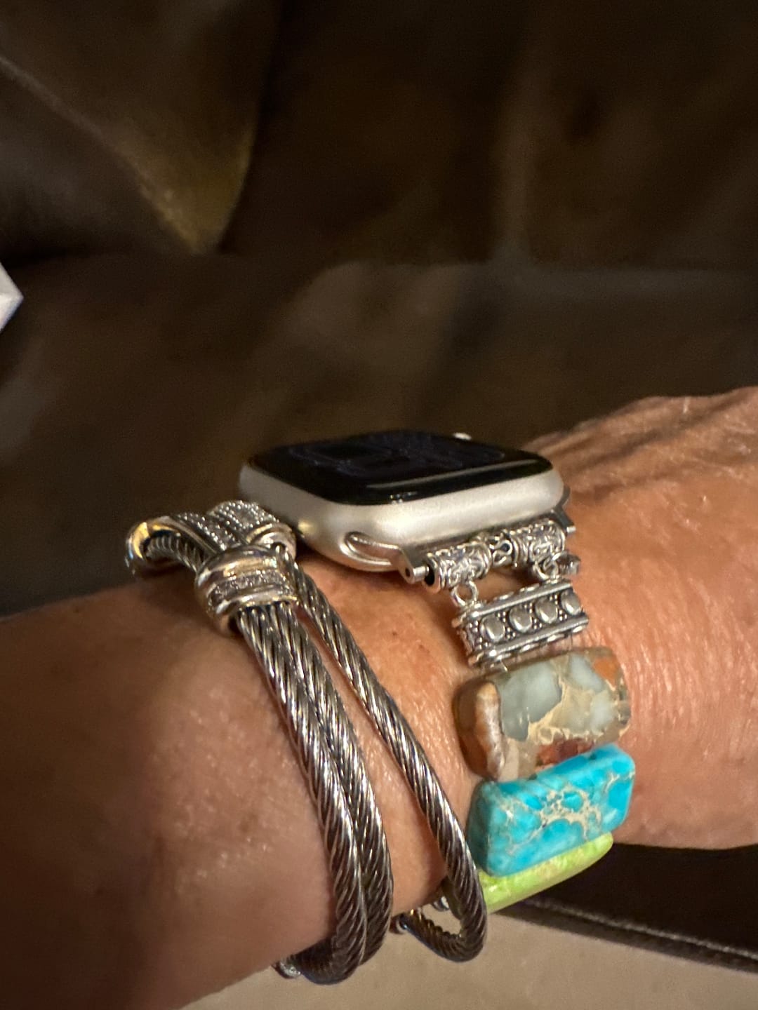 Customer photo review of Chic Chakra Stretch Apple Watch Strap