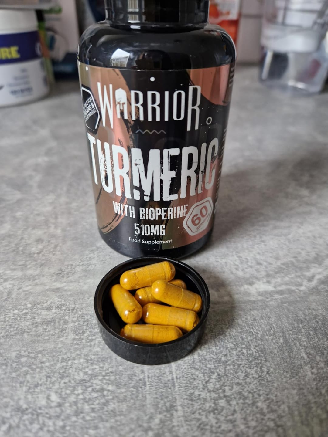 Customer photo review of Warrior Turmeric with Bioperine 510mg - 60 Vegan Capsules