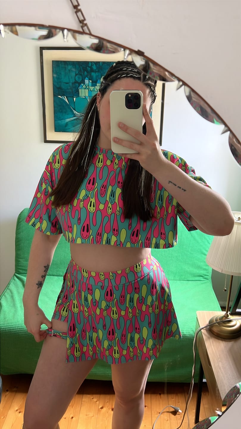 Customer photo review of Trip Drip Buckle Skort
