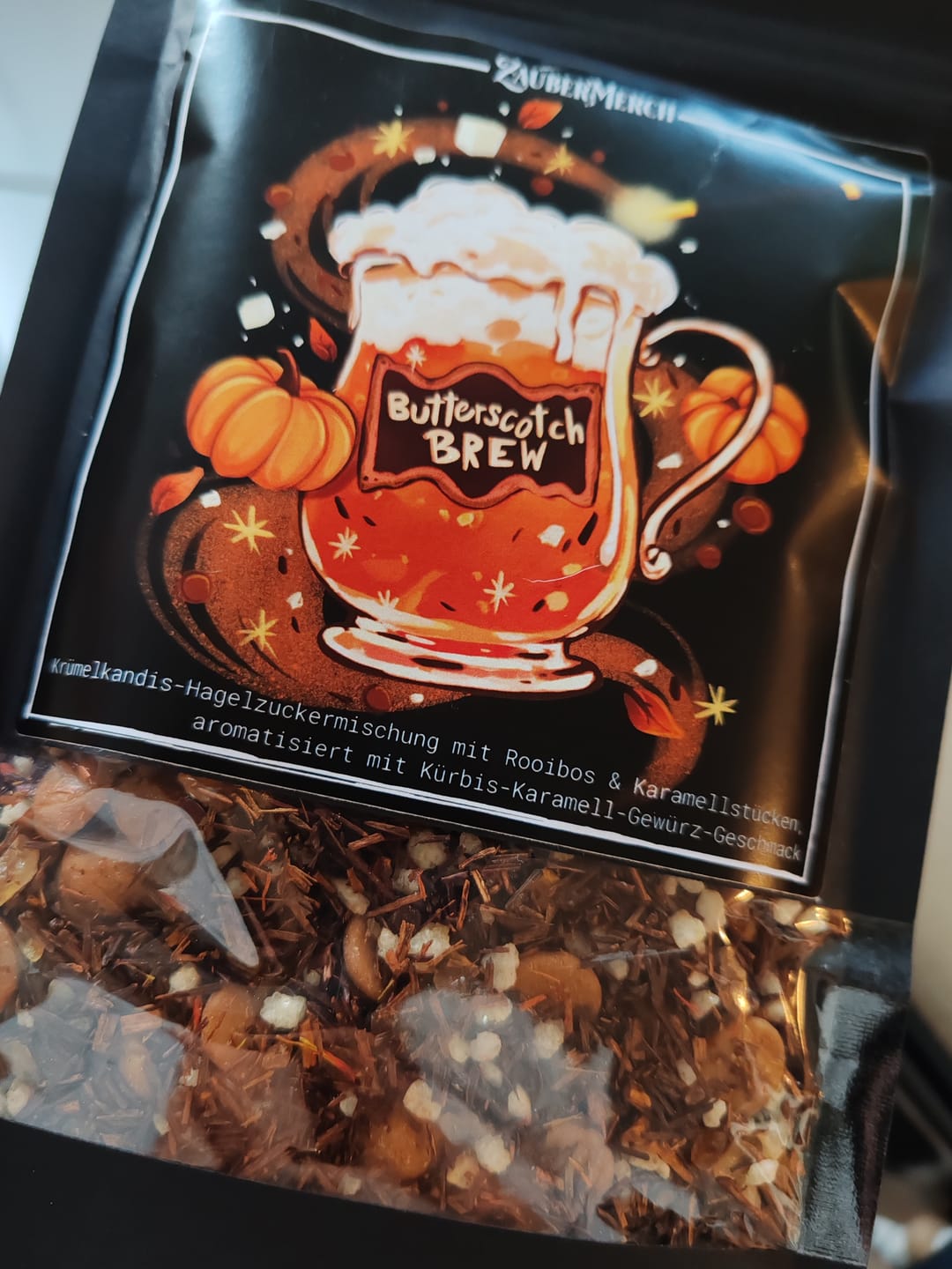 Customer photo review of Butterscotch Brew – Pumpkin Spice Edition | Limitierter Herbst Tee