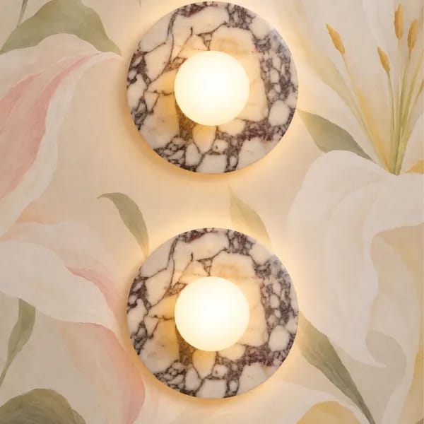 Customer photo review of Round Marble Globe Wall Sconce