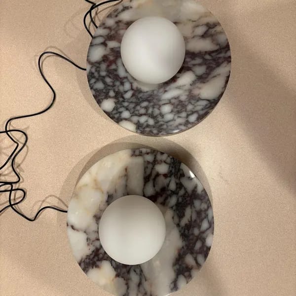 Customer photo review of Round Marble Globe Wall Sconce