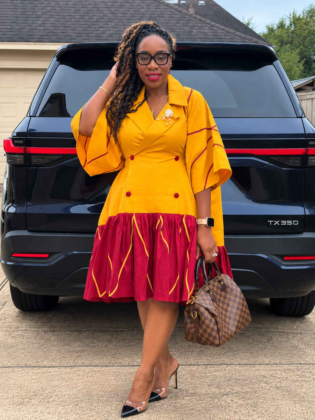 Customer photo review of The Boardroom Muse Dress