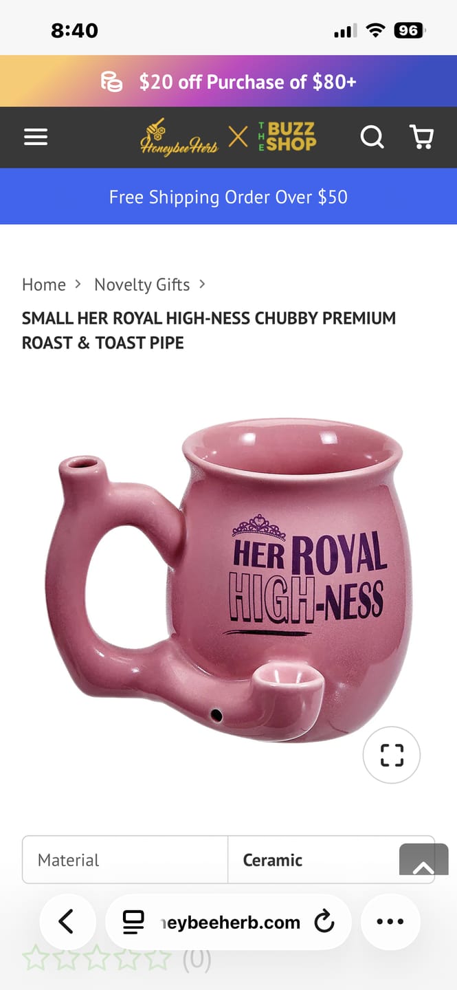 Customer photo review of SMALL HER ROYAL HIGH-NESS CHUBBY PREMIUM ROAST & TOAST PIPE