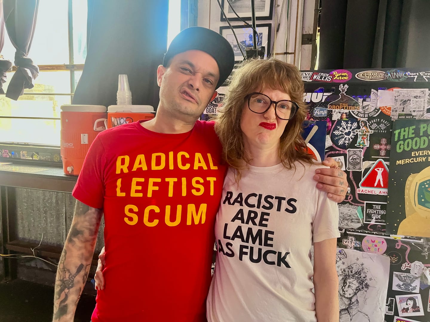 Customer photo review of Racists Are Lame Unisex T-Shirt