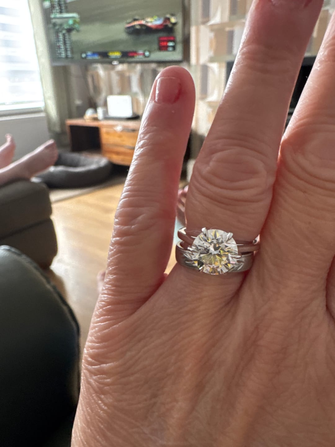 Customer photo review of Versa 3Ct Solitaire Lab Grown Diamond Ring