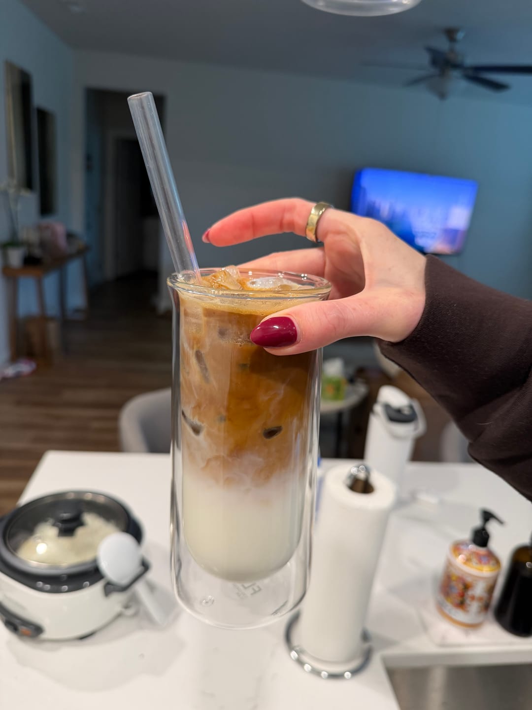 Customer photo review of FLUR Iced Coffee Glasses