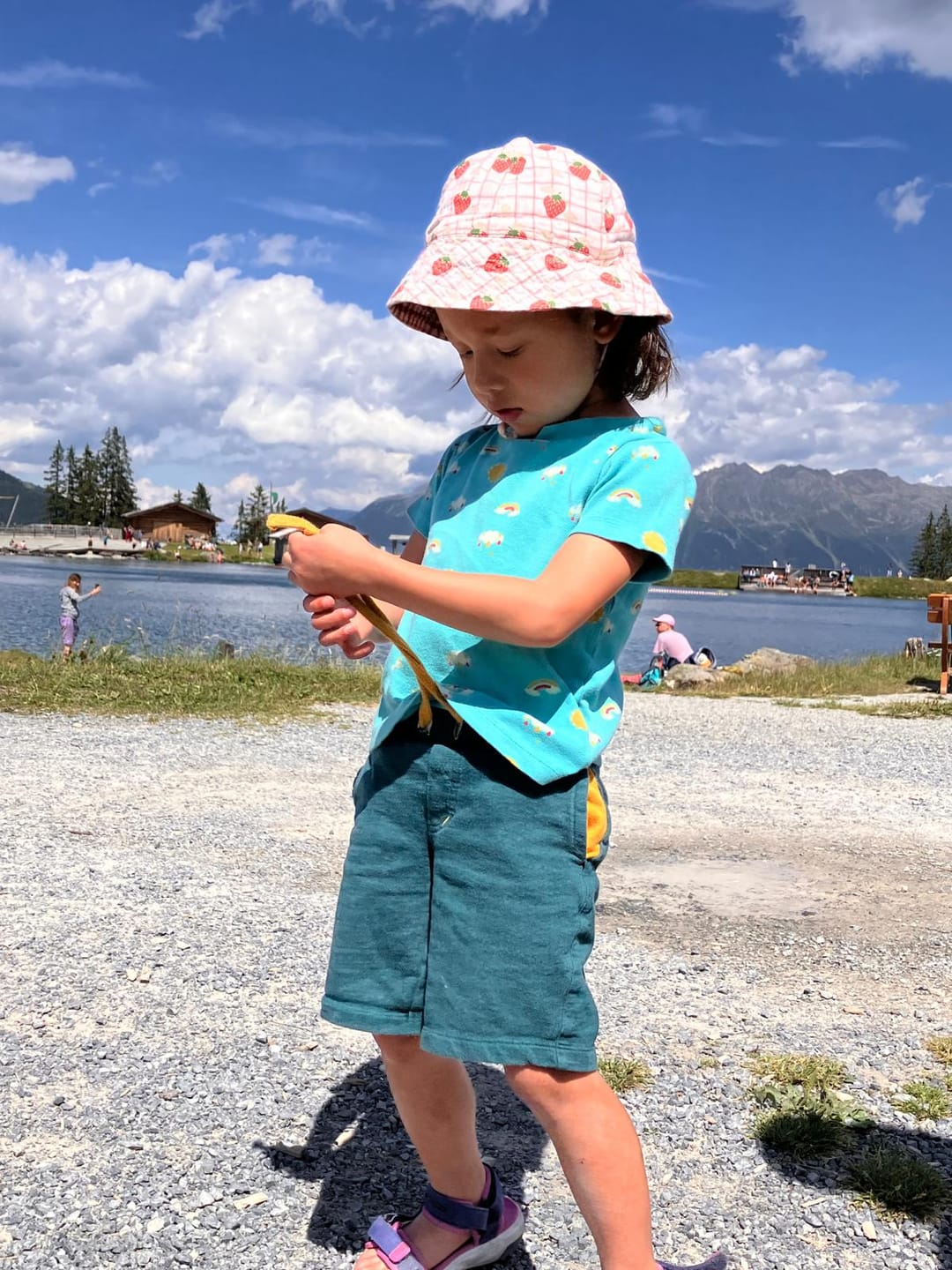 Customer photo review of Strawberry Days Reversible Sunhat