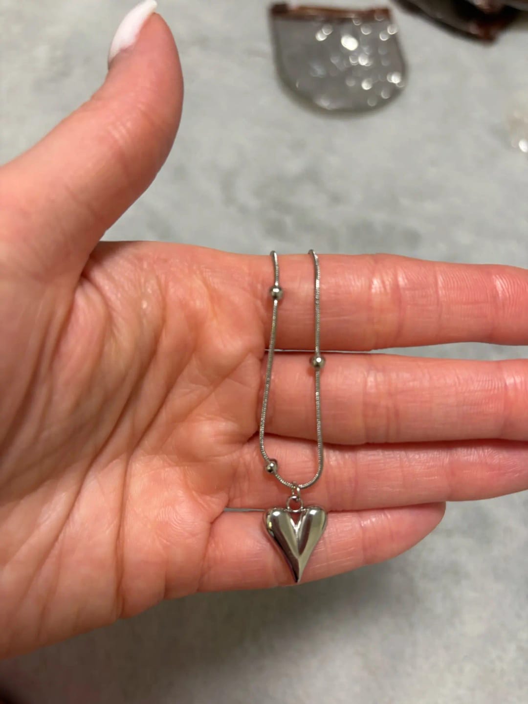 Customer photo review of Serene Heart Stainless Choker