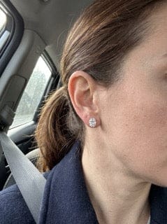 Customer photo review of Maya Moissanite Earring