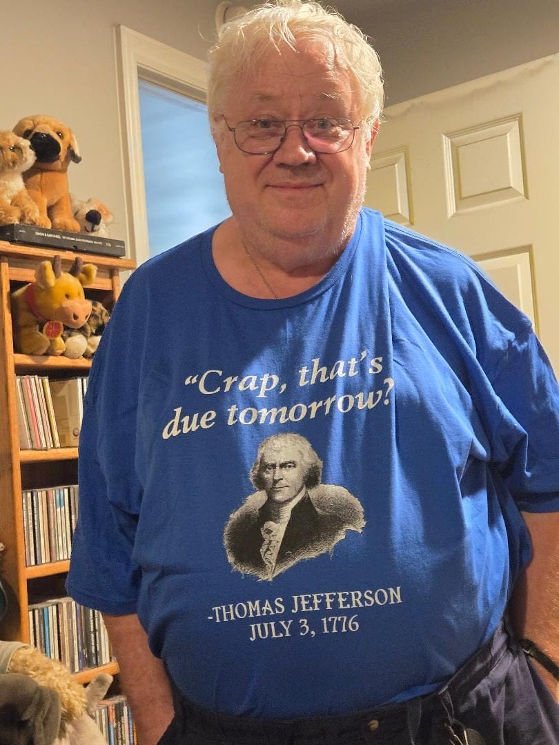 Customer photo review of That's Due Tomorrow T-Shirt