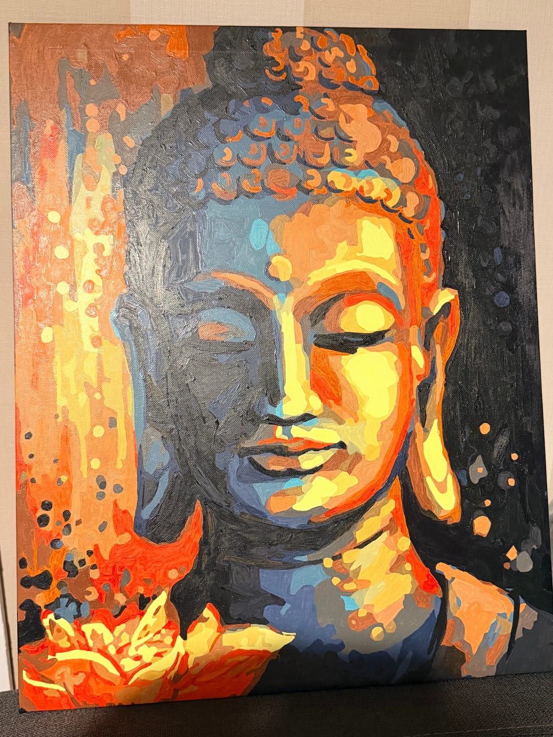 Customer photo review of Buddha with a Flower | Painting by Numbers