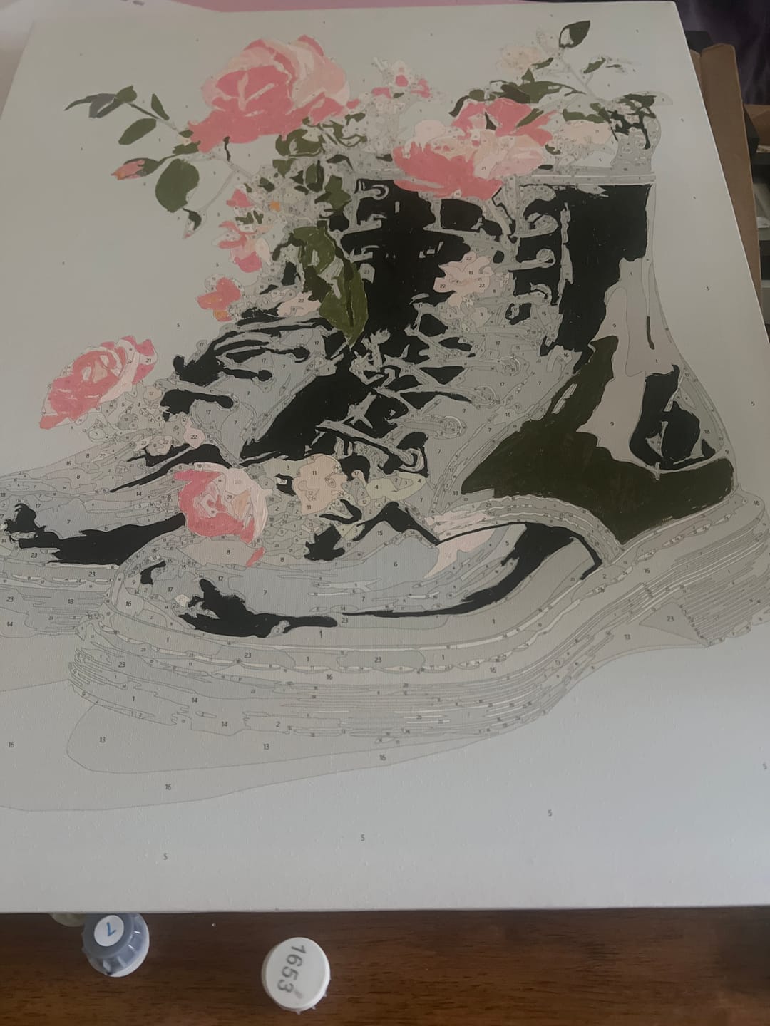 Customer photo review of Wildflowers in Boots | Paint by Number