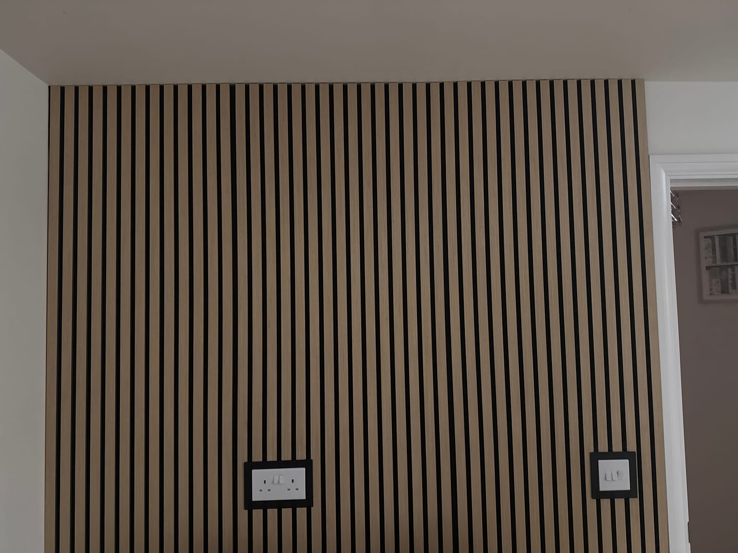 Customer photo review of Acoustic Slat Wall Panels Wooden Decorative Wall Panels Natural Oak Premium 2.4m x 0.6m