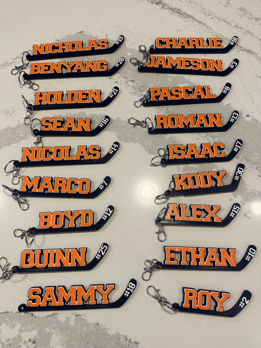 Customer photo review of Personalized Hockey Bag Tag | Team Gift & Player Bundle