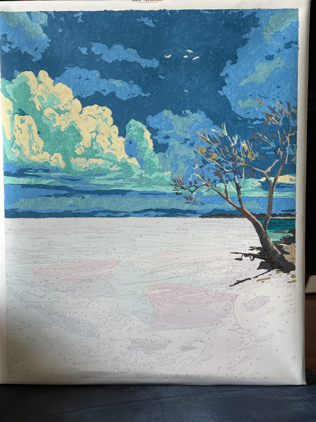 Customer photo review of Shades of Blue | Paint by Number