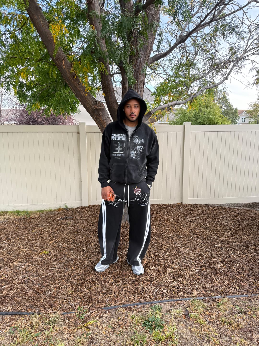 Customer photo review of Washed Stripe Barrel Sweatpants | Inflation Streetwear