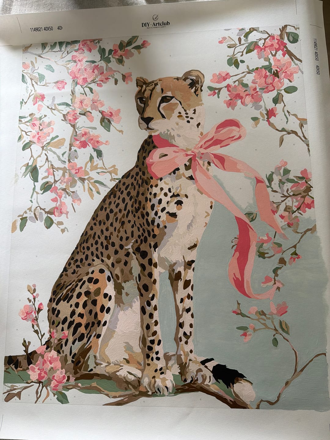 Customer photo review of The pink ribbon | Paint by Number