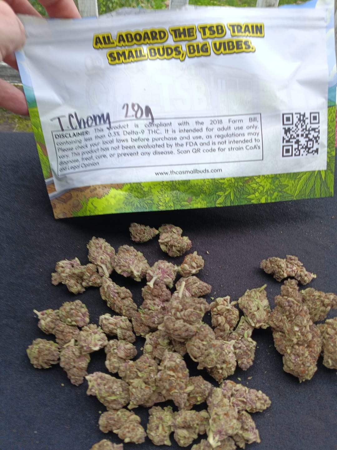 Customer photo review of Tropicana Cherry THCA Flower
