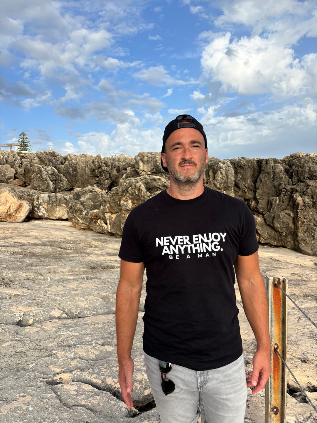 Customer photo review of Never Enjoy Anything Tee | Limited Edition