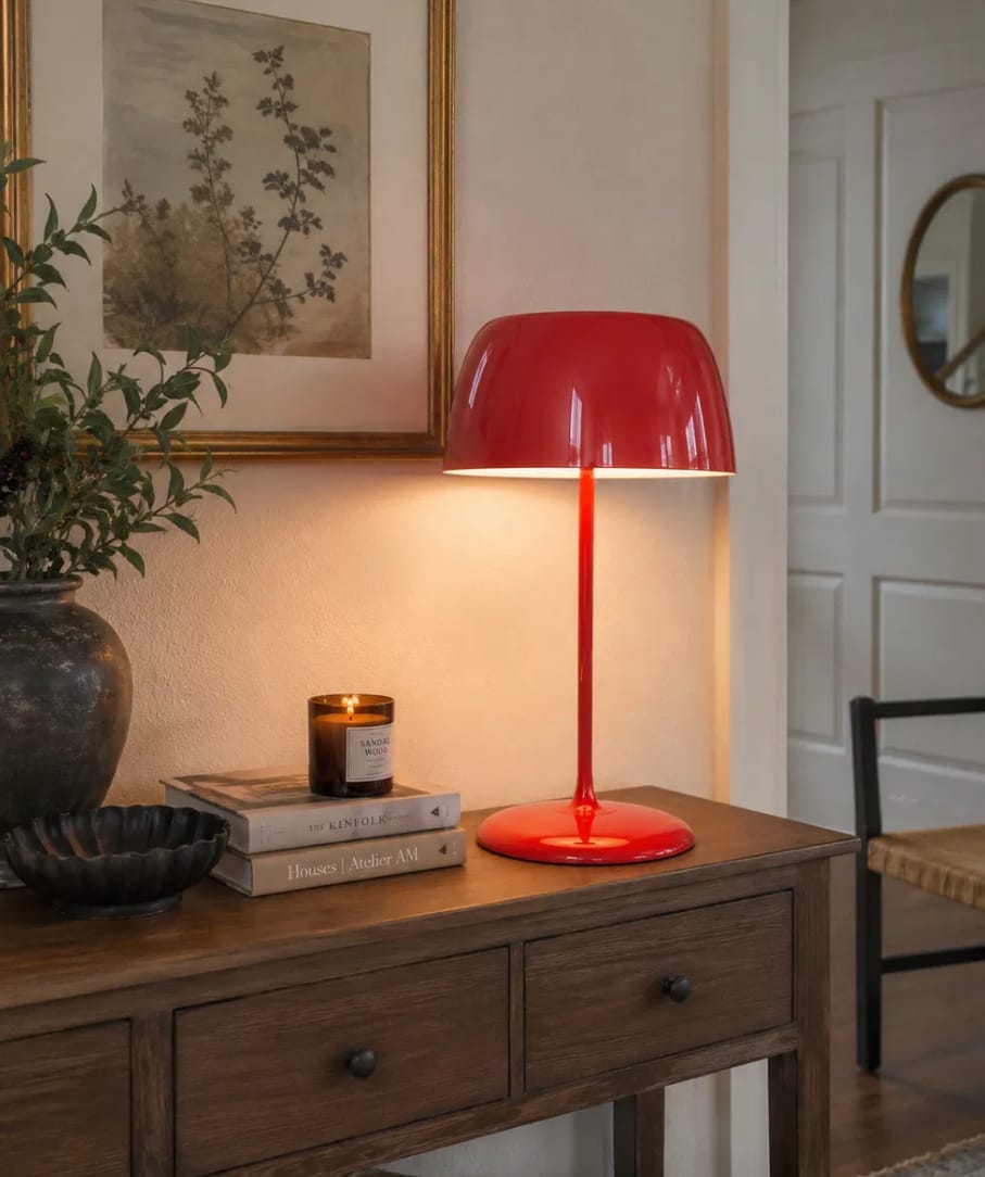 Customer photo review of Retro Metal Table Lamp with Dome Shade