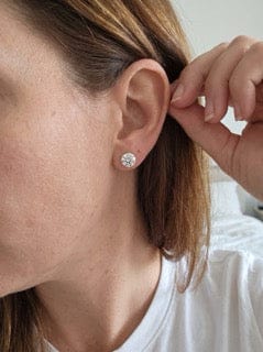 Customer photo review of Solange Moissanite Earring