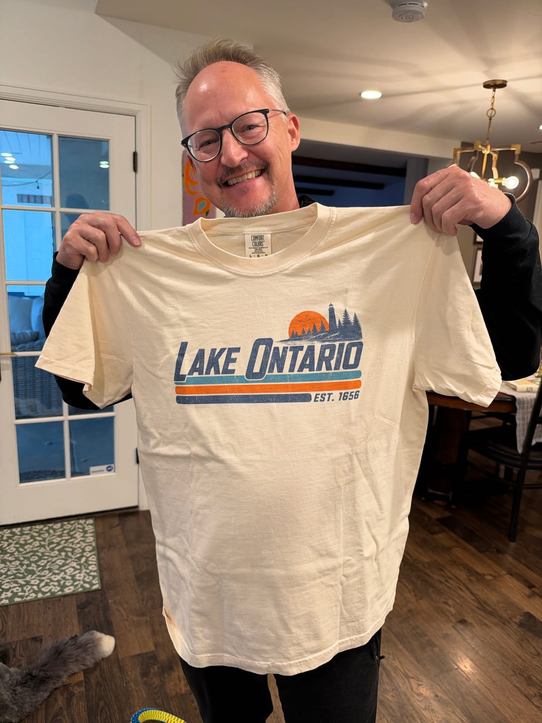Customer photo review of Lake Ontario Retro Stripe T-Shirt
