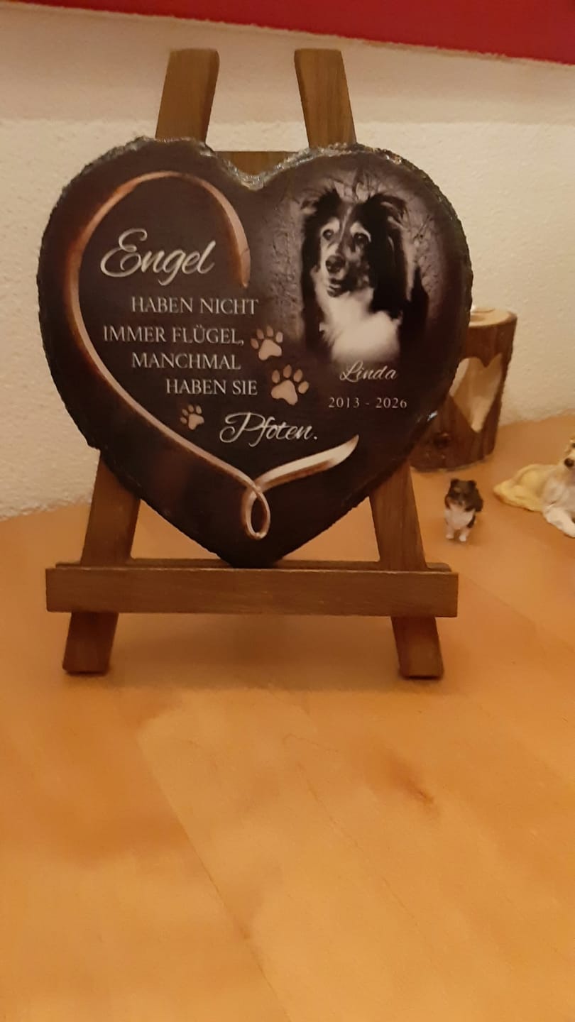 Customer photo review of Personalisiertes Schieferherz - Engel haben Pfoten