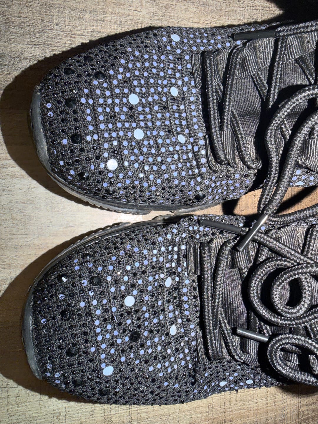 Customer photo review of Lucky Step Rhinestone Slip-On Sneakers