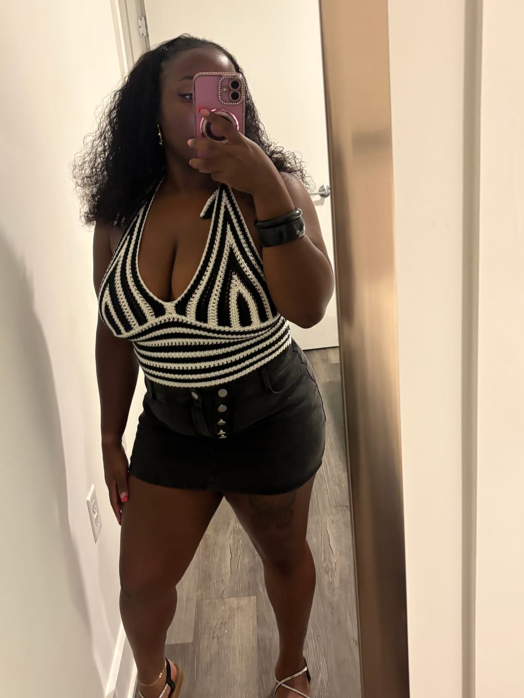 Customer photo review of Yolanda Crochet Knit Halter Top