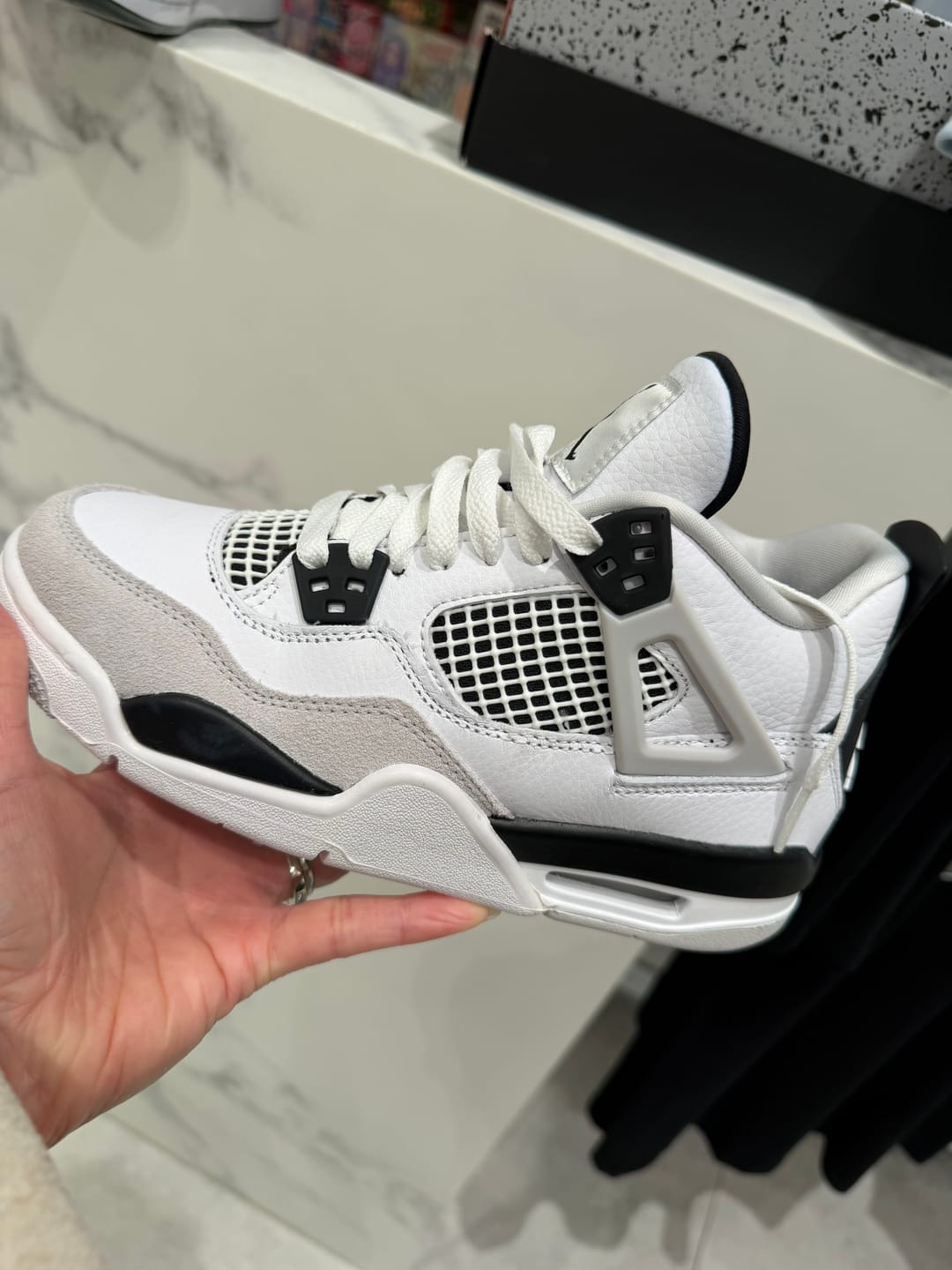 Customer photo review of Nike Air Jordan 4 Retro 'Military Black' Women's (GS)
