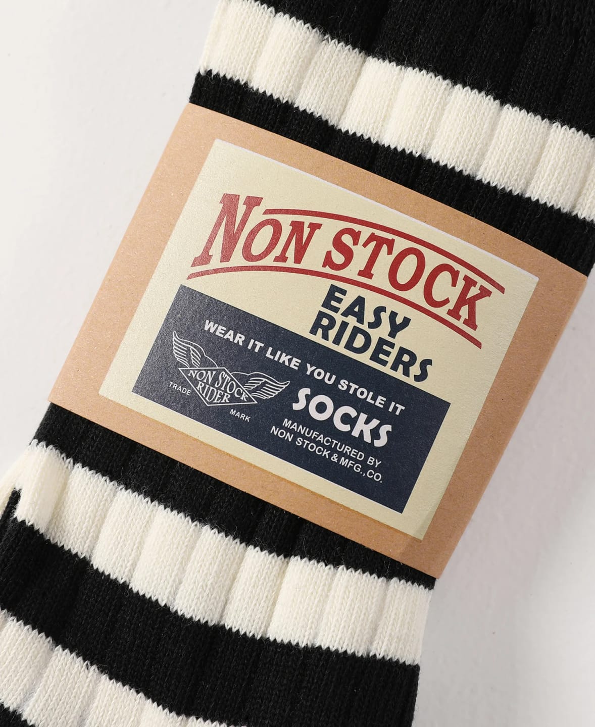 Customer photo review of Retro Striped Cotton Socks - Black/White