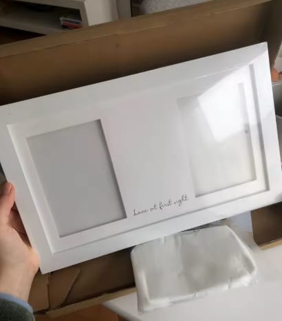 Customer photo review of Baby Handprint & Footprint Keepsake Frame