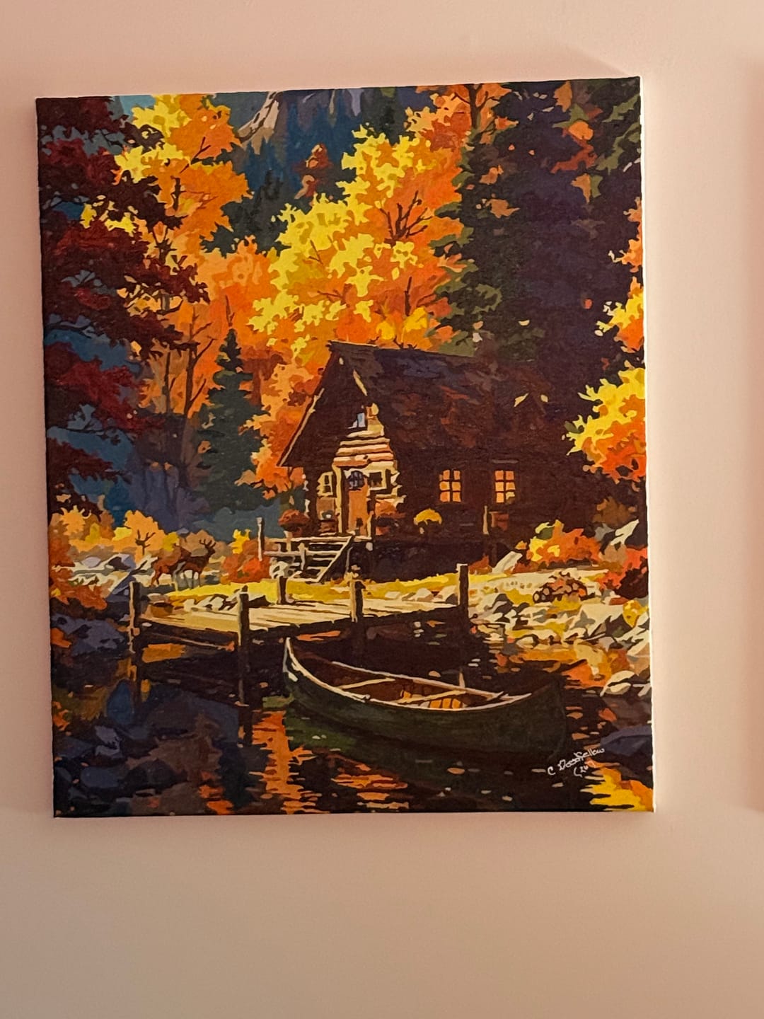 Customer photo review of Autumn Cabin (80 Color Paint by Numbers)